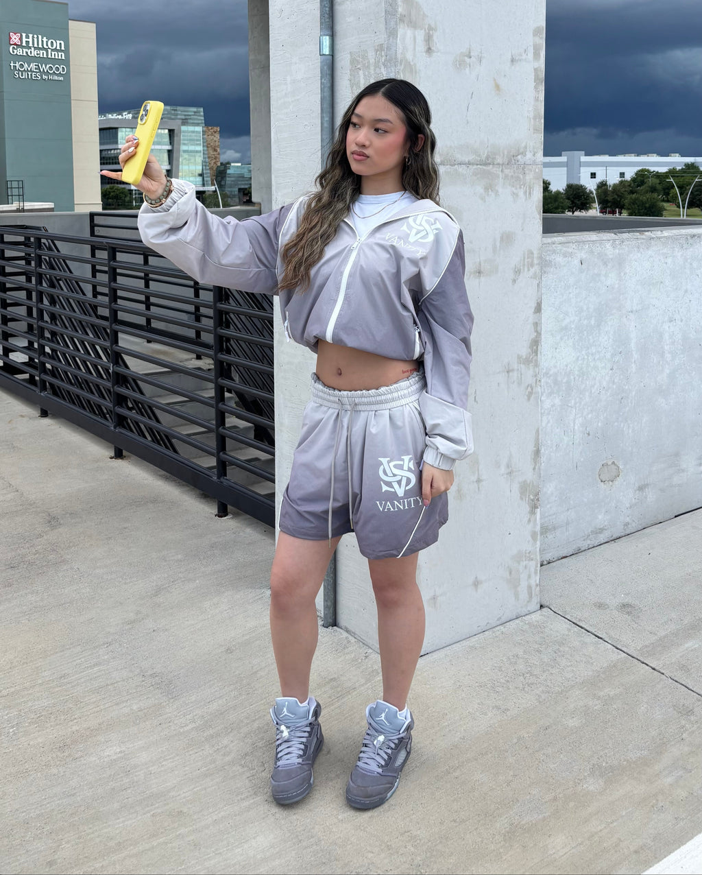 Grey Sequor Windbreaker Set